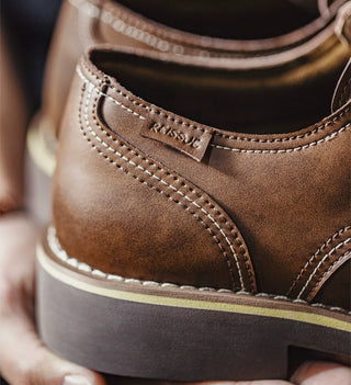 Madden men's retro derby shoes new low-top cargo shoes, American big toe round toe casual, old style brown leather shoes