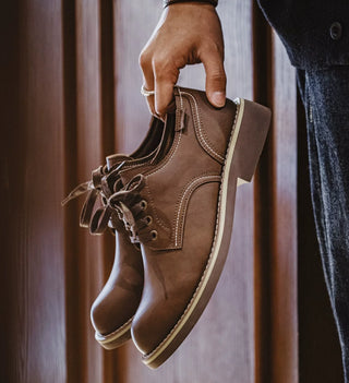 Madden men's retro derby shoes new low-top cargo shoes, American big toe round toe casual, old style brown leather shoes