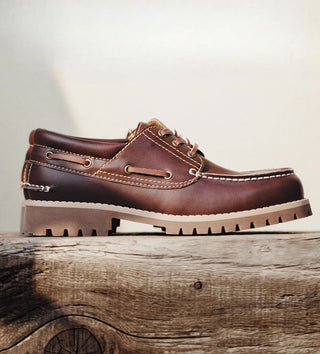 Madden three-eyelet sailing sneakers, loafers, British vintage spring shoes, old money style cargo leather