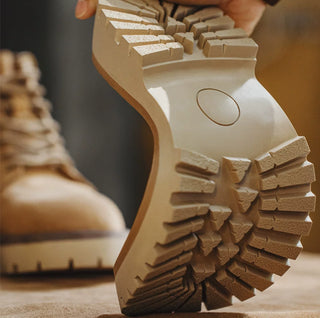 Men's Madden shoes, giant tooth cargo boots, new mid-cut leather Martin boots, American vintage casual thick-soled heightened boots