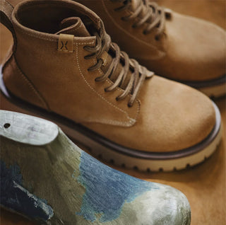 Men's Madden shoes, giant tooth cargo boots, new mid-cut leather Martin boots, American vintage casual thick-soled heightened boots