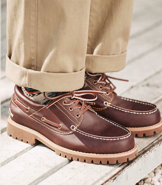 Madden three-eyelet sailing sneakers, loafers, British vintage spring shoes, old money style cargo leather