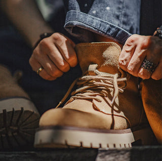 Men's Madden shoes, giant tooth cargo boots, new mid-cut leather Martin boots, American vintage casual thick-soled heightened boots