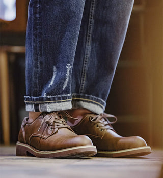 Madden men's retro derby shoes new low-top cargo shoes, American big toe round toe casual, old style brown leather shoes