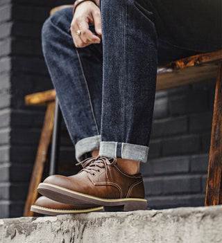 Madden men's retro derby shoes new low-top cargo shoes, American big toe round toe casual, old style brown leather shoes