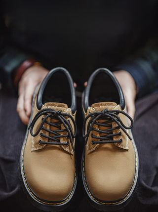 Madden's new derby shoes are men's casual soft-soled leather shoes, vintage brown cargo shoes with a thick and enlarged sole