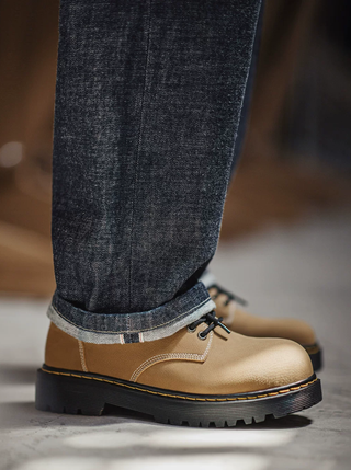 Madden's new derby shoes are men's casual soft-soled leather shoes, vintage brown cargo shoes with a thick and enlarged sole