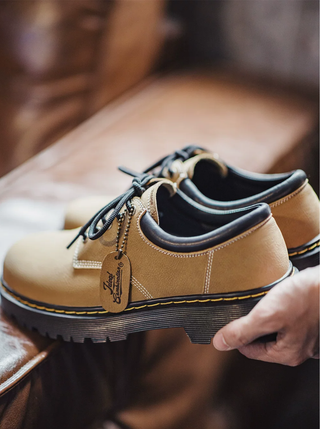 Madden's new derby shoes are men's casual soft-soled leather shoes, vintage brown cargo shoes with a thick and enlarged sole